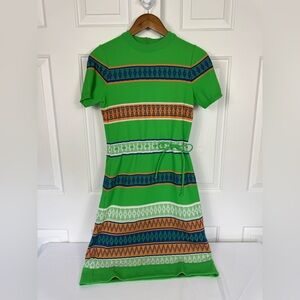 Vintage Green, Blue, White‎ & Orange  Dress, James Kenrob by Dalton, Size 10